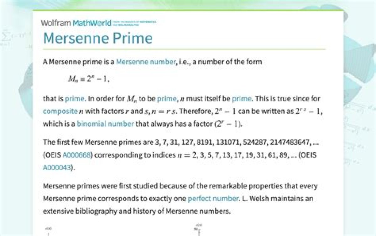 Mersenne Numbers: the Enigmatic World of Prime Numbers